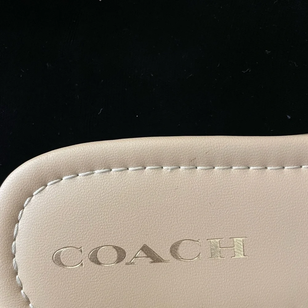 Coach Women's Black and Gold Slide Sandals - Picture 3 of 5